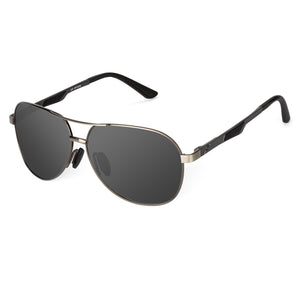 ATX Optical XXL Classic Round Aviator Polarized Sunglasses 150mm Wide Black / Black