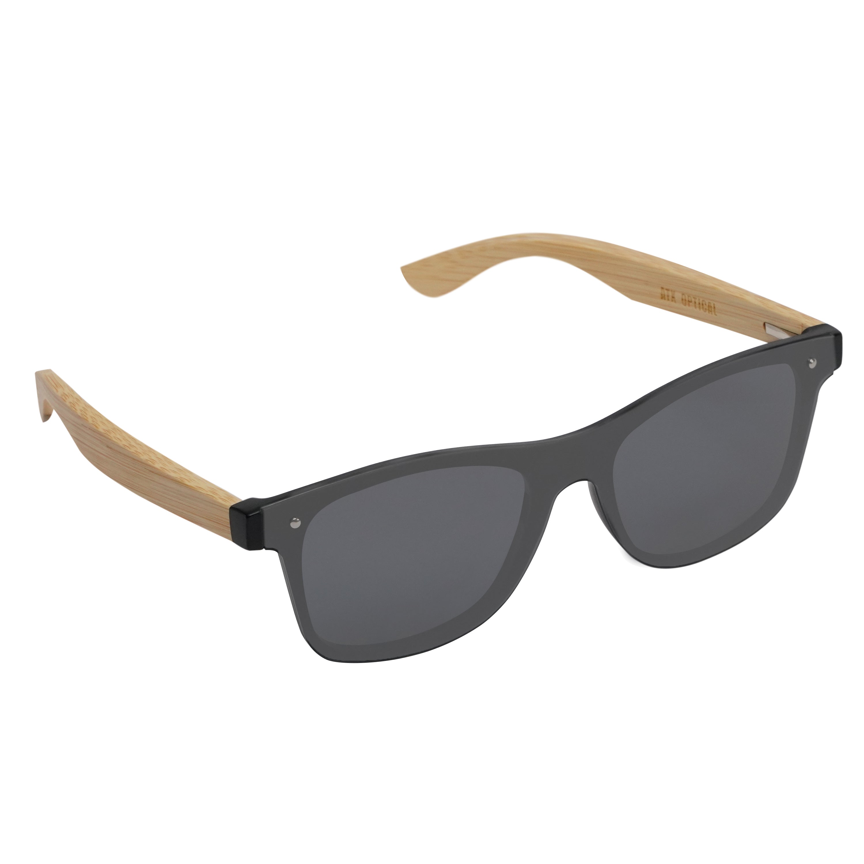 XXL Mens Extra Large Wooden Wayfinder Polarized Sunglasses for Big Wide Heads 155mm One Piece Lens by ATX OPTICAL - Atx Optical